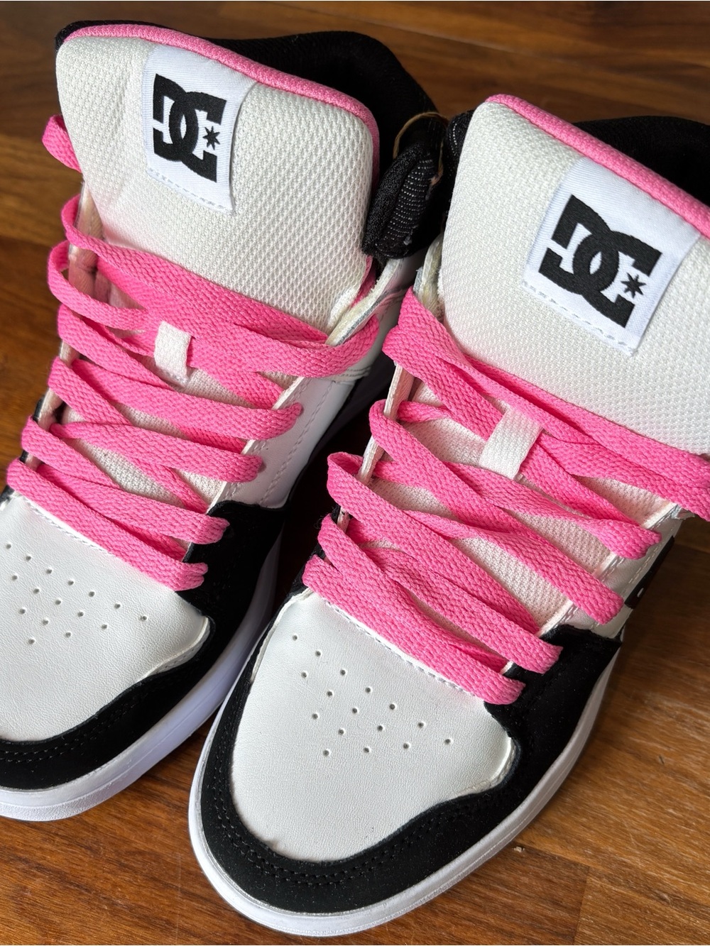 DC Women's White, Pink & Black High-Top Sneakers